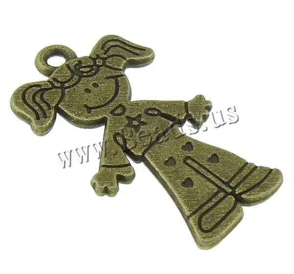 Free shipping!!!Character Shaped Zinc Alloy Pendants Western Jewelry Girl antique bronze color plated nickel | Украшения и
