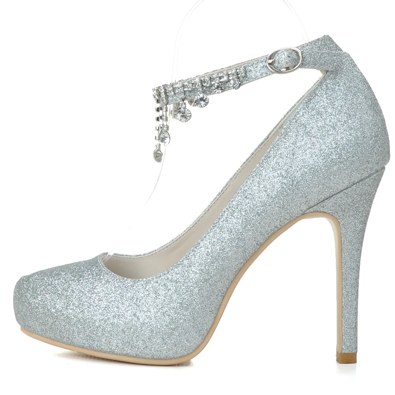 Леди Стразы с украшением в виде кристаллов Ремешок на щиколотке металлик