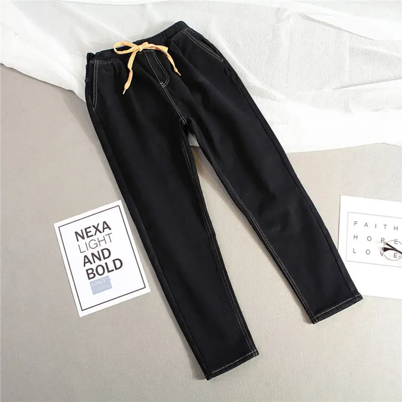 Женские зимние Бархатные Джинсы на шнуровке размеры до 5XL|high waist jeans|warm jeans womenwaist |