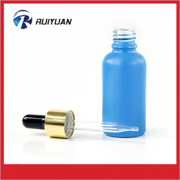 30 мл стеклянная бутылка с капельницей черная алюминиевая матовая капельница