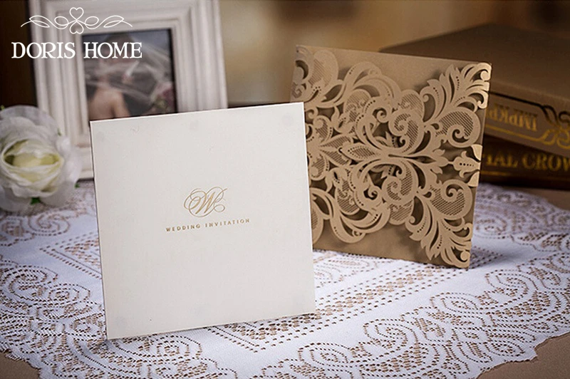 золото лазерная резка кружева цветочным узором настраиваемый для печать