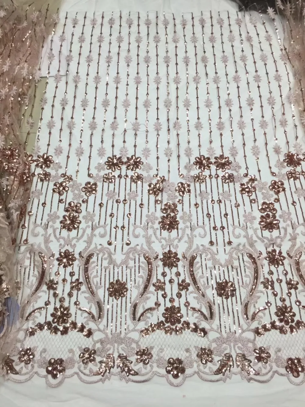 

High Quality Tulle Fabric Lace African Nigerian Lace Fabric 2018 Sequin Fabric Embroidered French Lace Fabric TS6367