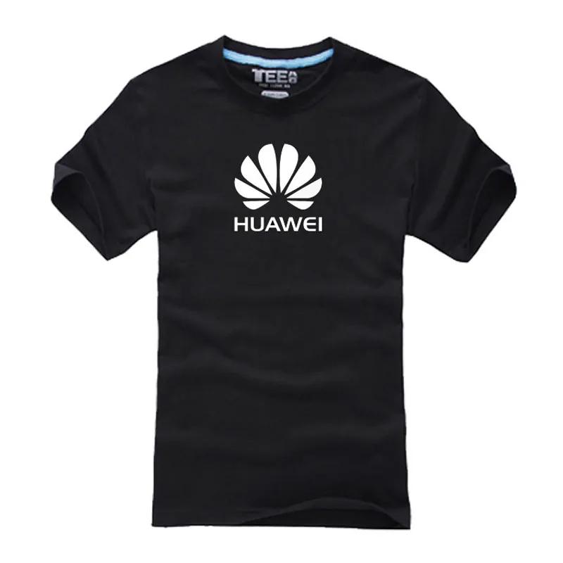Летняя футболка с логотипом Huawei хлопковая Повседневная коротким рукавом |