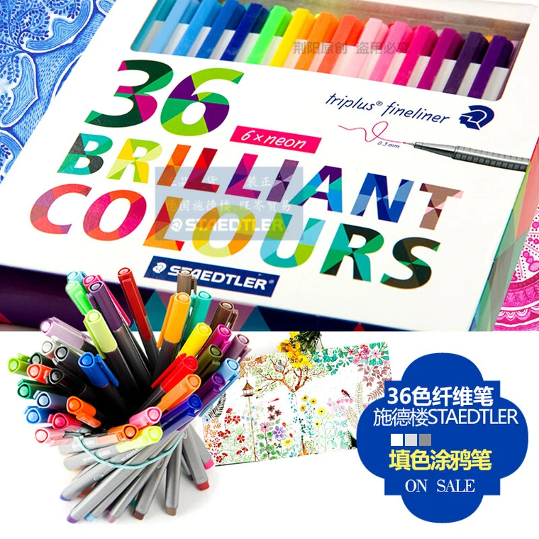 Набор из 36 цветов 0,3 мм Staedtler Triplus Johanna Basford