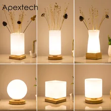 Apextech деревянный+ стеклянный Настольный светильник s современный простой стиль настольная лампа для чтения прикроватный ночной Светильник для спальни Apextech деревянный+ стеклянный Настольный светильник s современный простой стиль настольная лампа для чтения прикроватный ночной Светильник для спальни