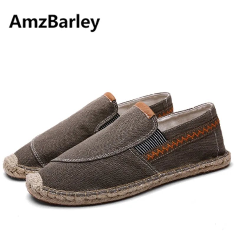 Amzbarley Для мужчин Рыбак Обувь Повседневное холст espadrille обувь слипоны в стиле