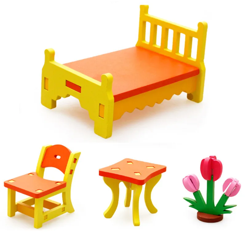 Новые Детские обучающие игрушки DIY деревянная 3D Сборка головоломка домашний стол