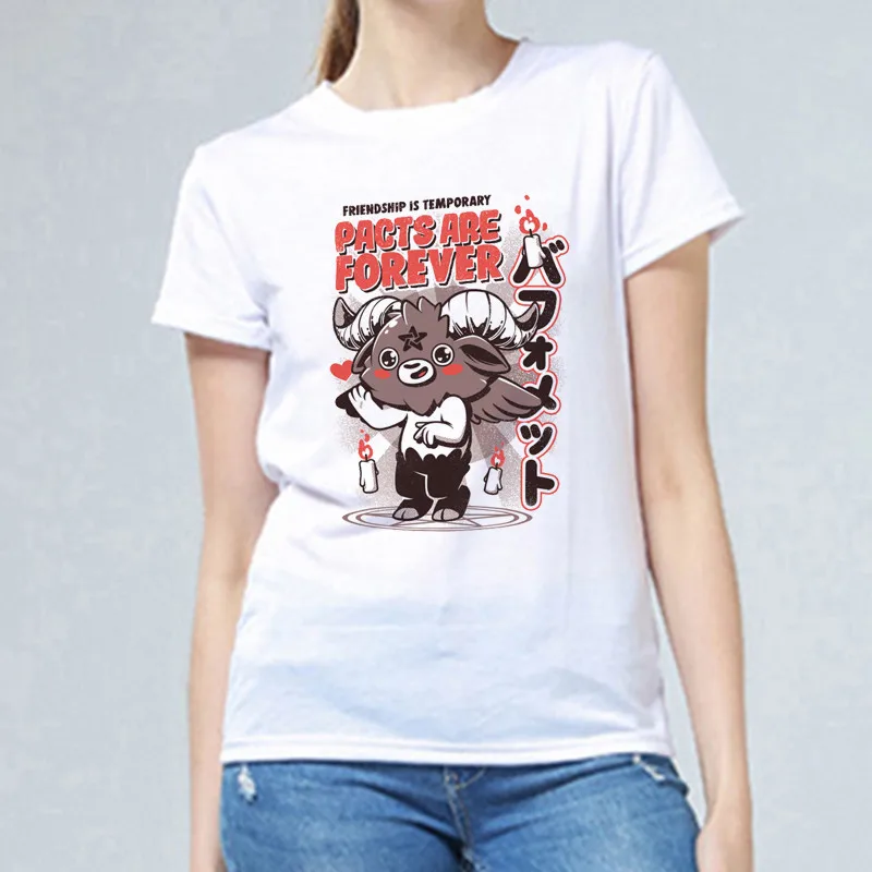 Harajuku Devil/женские футболки с принтом Футболки вырезом лодочкой и коротким рукавом