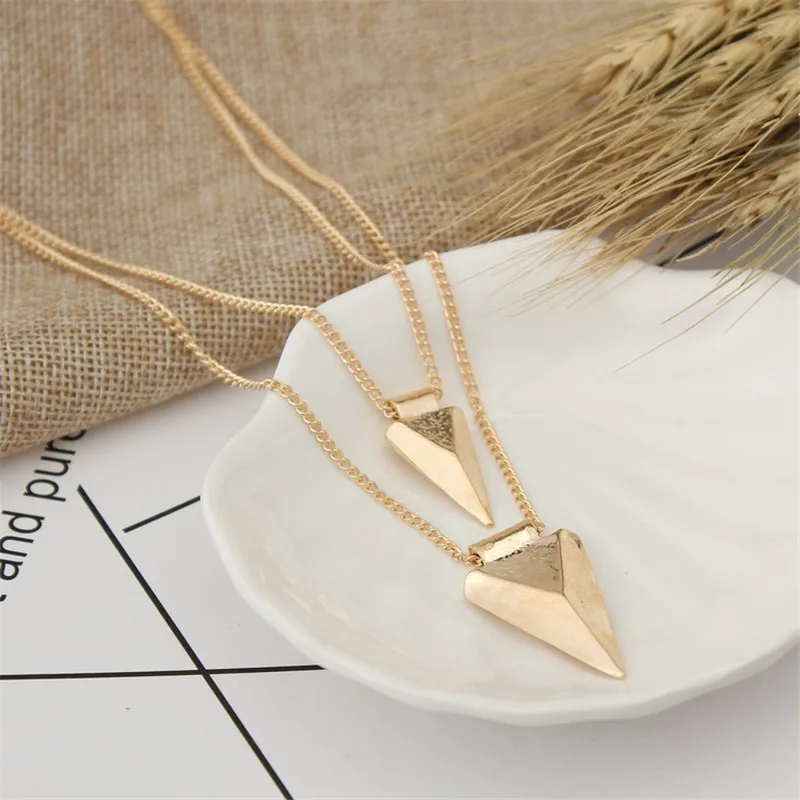 N163 многослойные ожерелья для женщин треугольная Подвеска Ожерелье