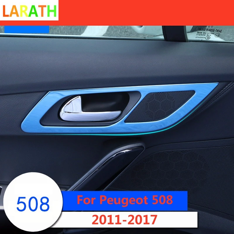 Для peugeot 508 2011- Interiol дверная ручка Крышка отделка межкомнатные двери Окно лифт переключатель крышка автомобильные аксессуары 4 шт