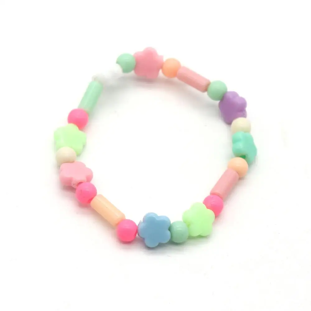 2pcs/set Elastic Bead String Necklace Set For Women Girl Kids Resin Flower Bracelet Sweet Cute Jewerly Accessories Gift | Украшения и