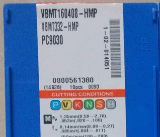 Поставка карбида вставки KORLOY vbmt160408-hmp PC9030 для нержавеющей стали для проворачивания фреза vbmt332-hmp