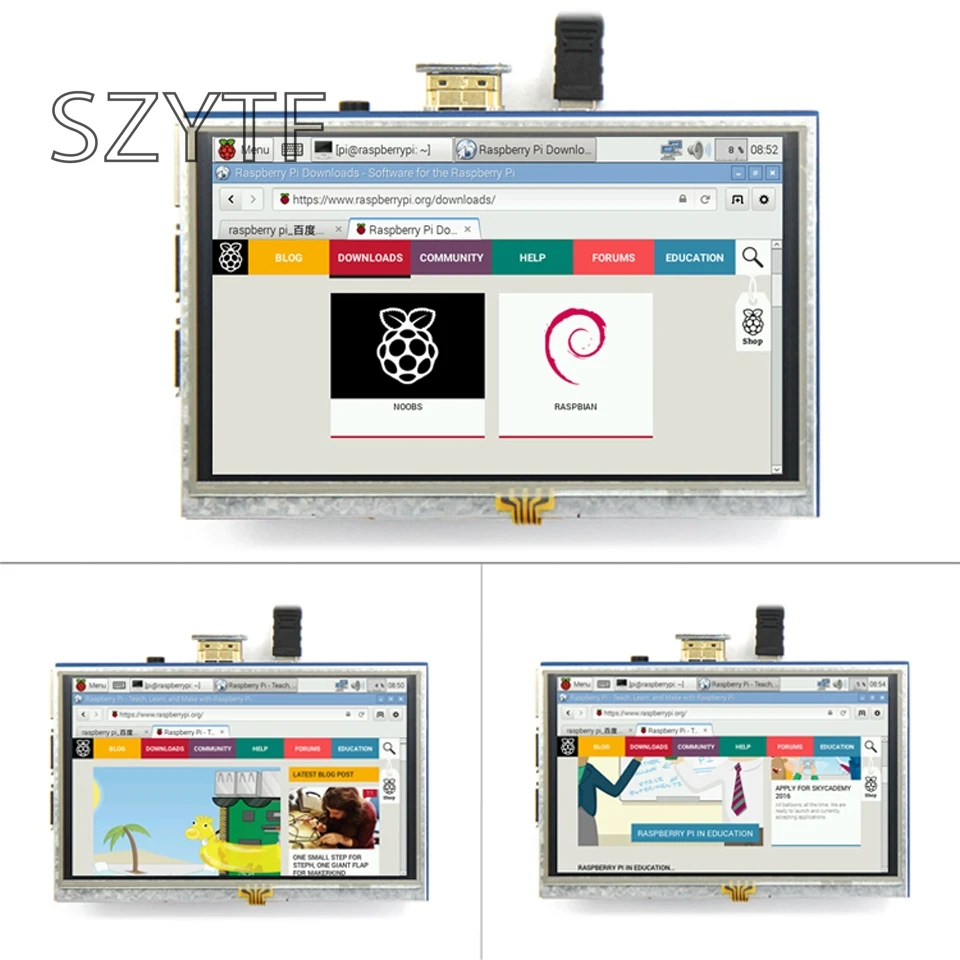 Сенсорный экран 5 дюймов ЖК-дисплей высокой четкости для Raspberry PI 3 PI 2/B