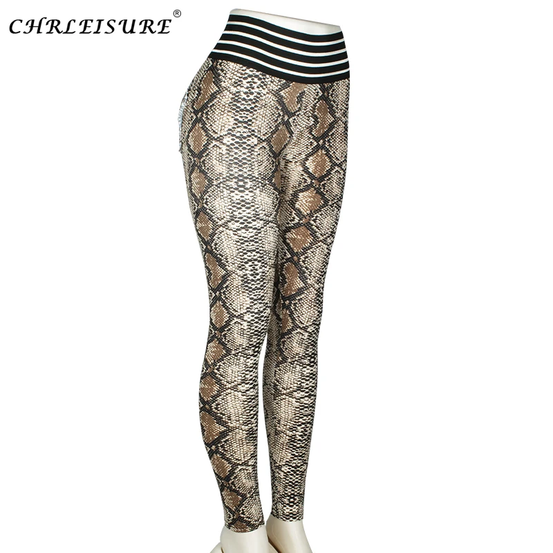 Женские легинсы для фитнеса CHRLRISURE леопардовые с эффектом пуш-ап и высокой талией