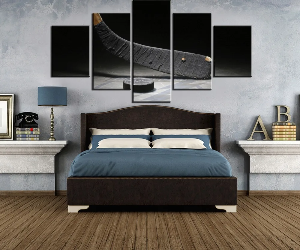 5 шт. холсте Хоккей оборудование Куадрос Картины на Модульная картина для