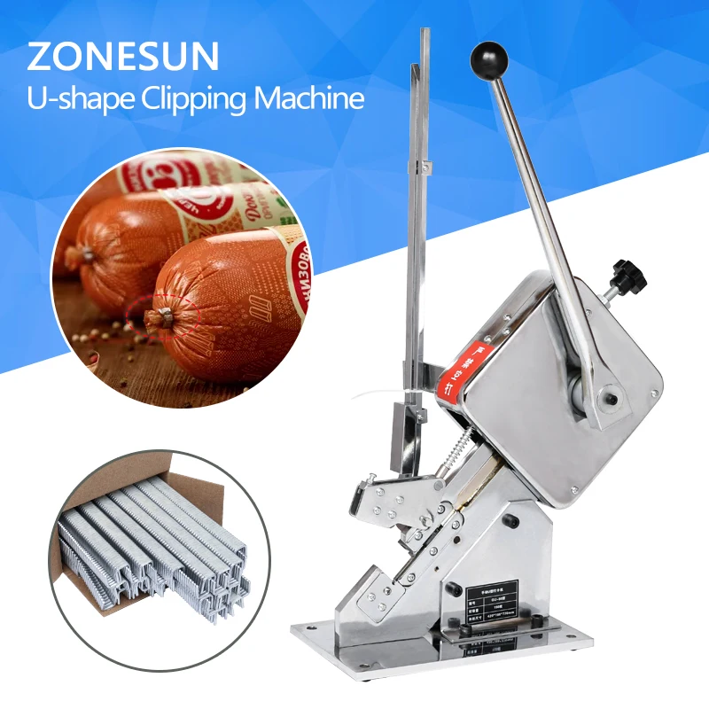 ZONESUN 1 коробка Пряжка для ручного u-образного 506 503 клиппер для сосисок машина для резки, зажимы для супермаркета затягивающая машина
