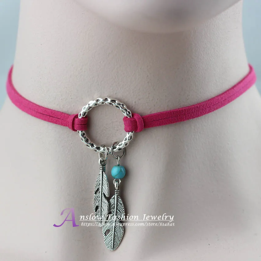 Anslow 2017 Новый стильный дизайн оптовая продажа перо из искусственной замши двойной