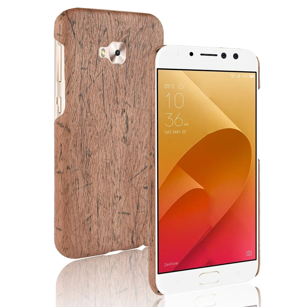 Zenfone 4 Selfie Pro ZD552KL Case Cover Wood grain PU Leather Protective Hard For Coque Asus phone cases Capa | Мобильные телефоны