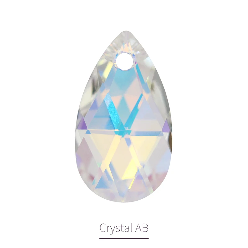 Crystal AB K9 стекло одно отверстие кулон Стразы прозрачный в форме капли воды камни каплевидные Свободные Стразы DIY ювелирных изделий на заказ подарок на день матери - Цвет: Crystal AB