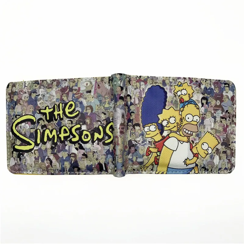 Simpsons C Комиксы DC Marvel кошелек Халк/Железный человек/Тор/Капитан Америка/Супермен/летучая мышь человек/флэш/Человек-паук/Каратель кошельки с персонажами мультфильмов - Цвет: Simpsons C