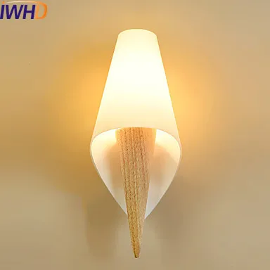 

IWHD Nordic Wooden LED Wall Lights For Home Indoor Lighting Luminaire Beside Wall Lamp Sconce Arandela Lamparas De Pared