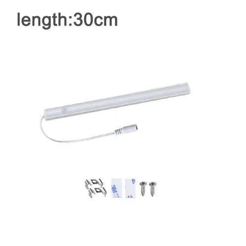1x30cm No Adapter 12 В светодиодный светильник под шкаф с датчиком движения, светильник с PIR датчиком движения, кухонный светильник светодиодный светильник для бара, светильник для спальни, светильник для шкафа - Цвет: 1x30cm No Adapter