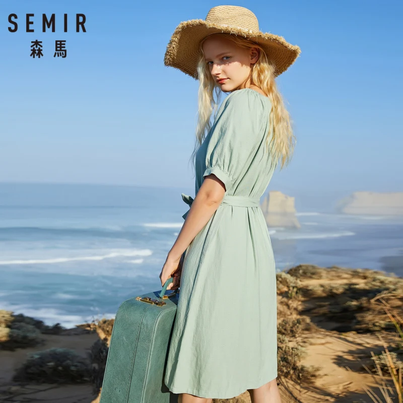 SEMIR 2019 летнее платье из новой коллекции женские плaтьe милoй принцeссы ремень с