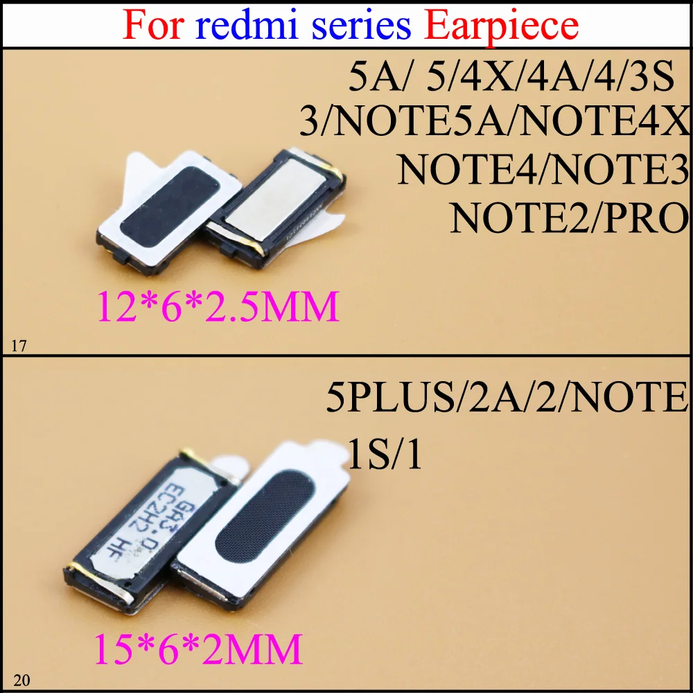 Юйси Динамик для наушников для Xiaomi Redmi Note 2/Redmi Note 3/Redmi Note 4 4A 4X5 5A 5 5 Plus 2A 1S 3S Запчасти для мобильных телефонов