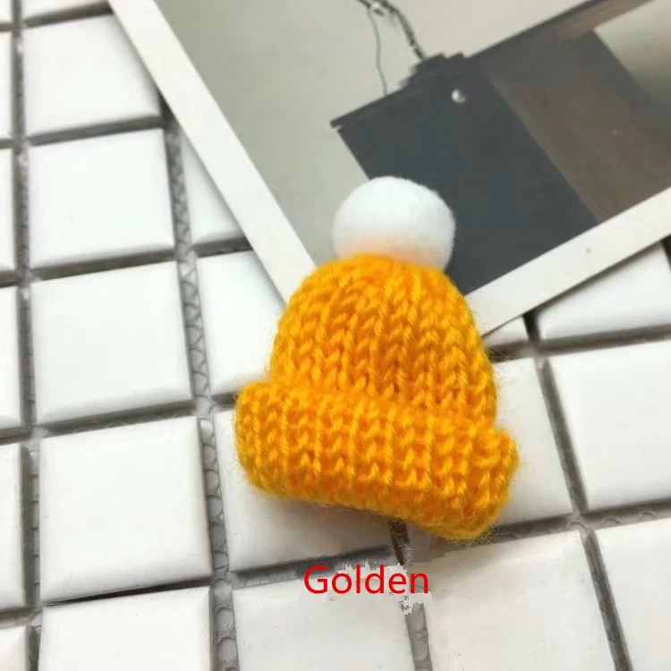 20 шт. Maomao мяч мини вязание шляпа DIY кукла декоративные принадлежности чехол для телефона сумка одежда искусство ремесло материал детское украшения для волос - Цвет: Golden