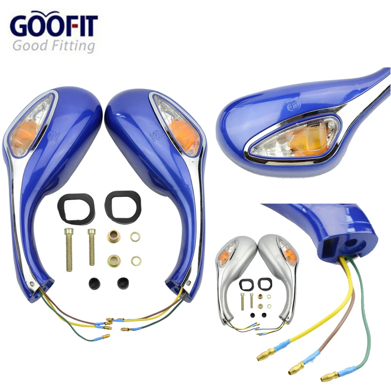 GOOFIT 8 мм зеркало заднего вида мотоцикла для GY6 50cc 125cc 150cc 250cc Скутер мопед E036 025| |