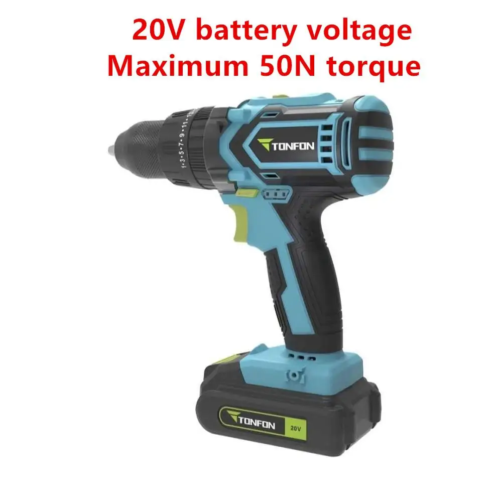 20V version Xiaomi Mijia Tonfon Беспроводной Электрическая аккумуляторная ударная дрель Мощность драйвера 12/20V 2000 мА/ч, Батарея 2-Скорость адаптер для розеток европейского стандарта для домашних работ - Цвет: 20V version