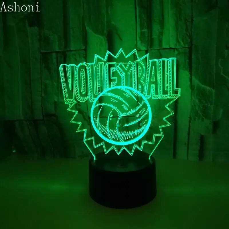 NEW Play Volleyball Player 3D Table Lamp LED Night Light 7 Colors Changing Bedroom Sleep Lighting Home Decor Gifts | Лампы и освещение