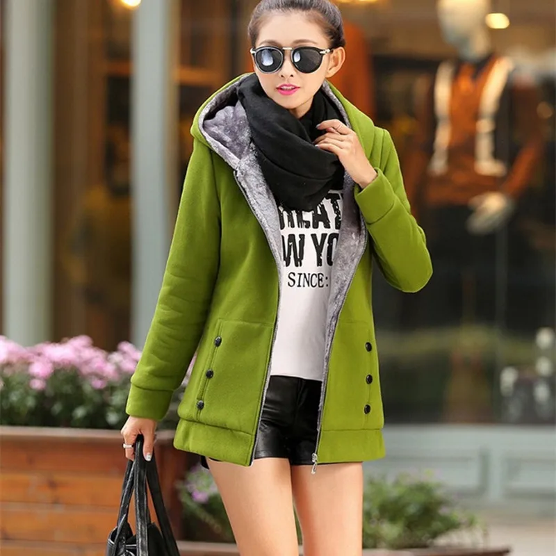 Женские повседневные куртки с капюшоном спортивная одежда из хлопка теплые