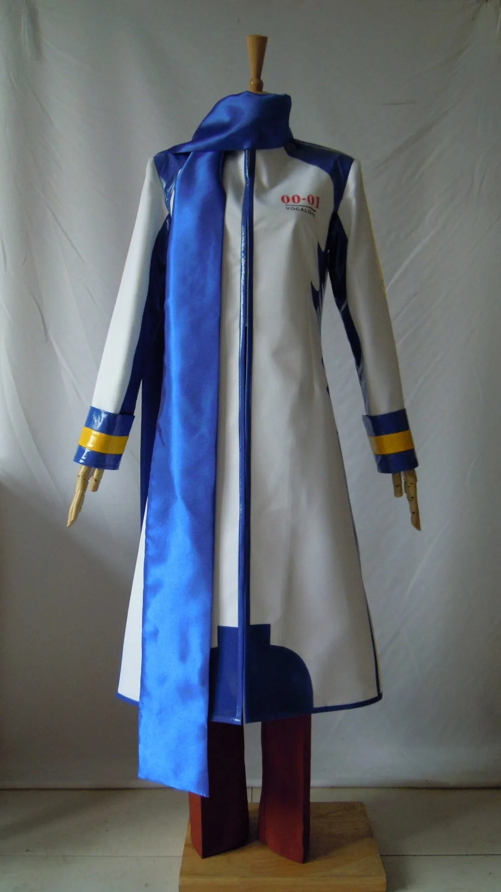 Vocaloid Kaito косплей костюм крутой Человек длинное пальто униформа с синим шарфом