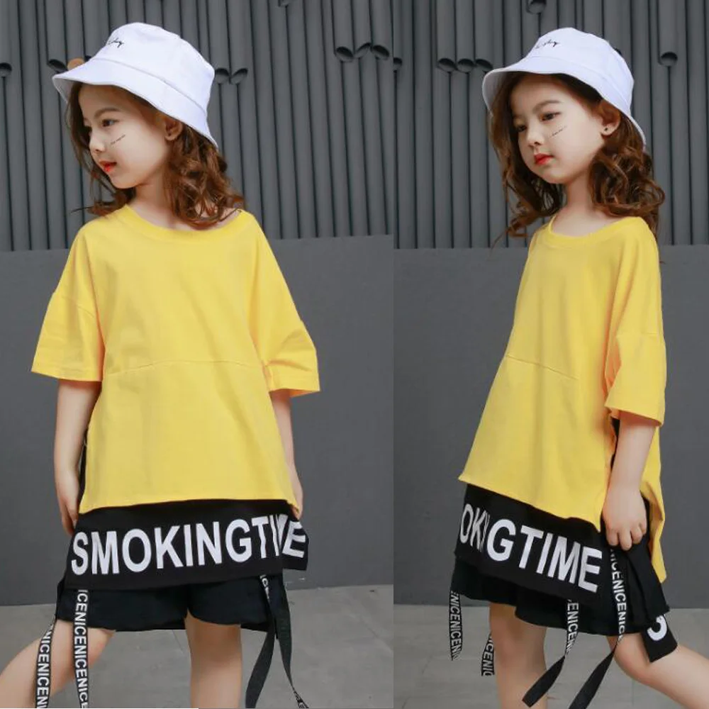 

Kids Loose Ballroom Jazz Hip Hop Dance Competition Costumes Clothes Girl Boy T Shirt Long sleeve Pants Dancing Clothing Outfits