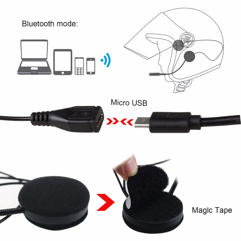 Fodsports мотор беспроводная Bluetooth гарнитура 180mA мотоциклетный шлем наушники Динамик Музыка для MP3 MP4 смартфон