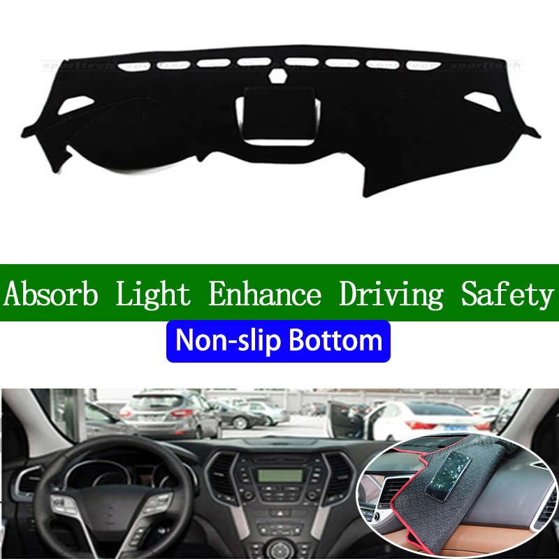Для Hyundai Santa Fe IX45 Maxcruz 2013 2014 2015 2016 2018 нескользящая Нижняя крышка приборной панели