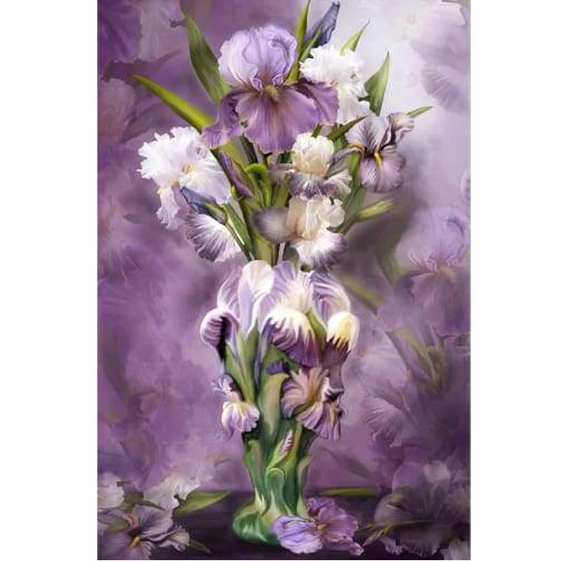 GLymg 5D алмаз живопись ремесло Diy Алмазная вышивка Heirloom Iris в вазе Стразы Вышивка Алмазная стена декоративный