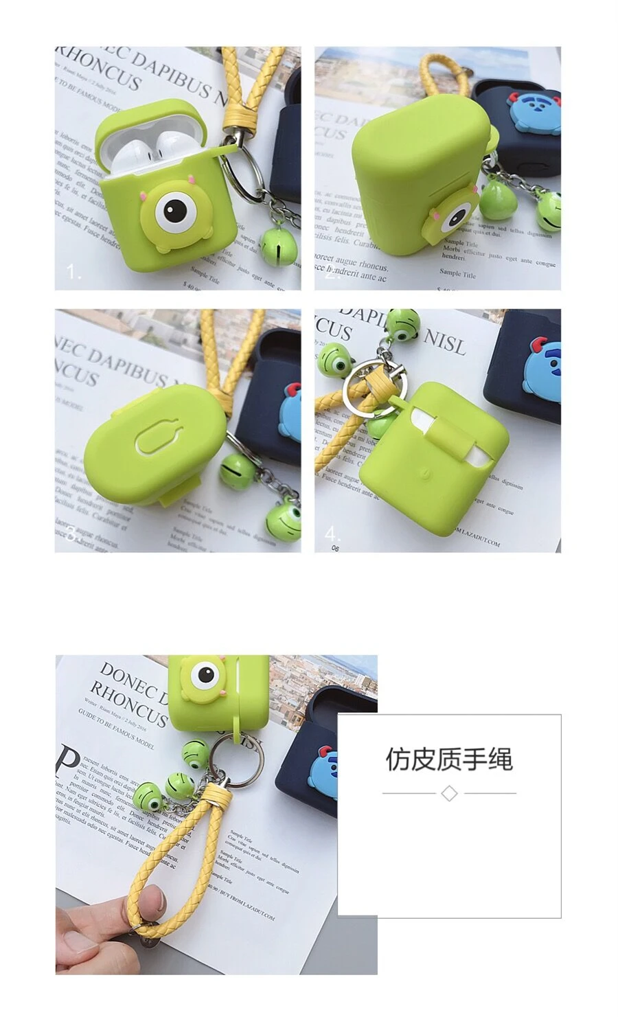 Мультяшная большая сумка для глаз для huawei Flypods/Freebuds2Pro наушники Мягкий силиконовый чехол, для оригинальных flypods защитный чехол с ремешком
