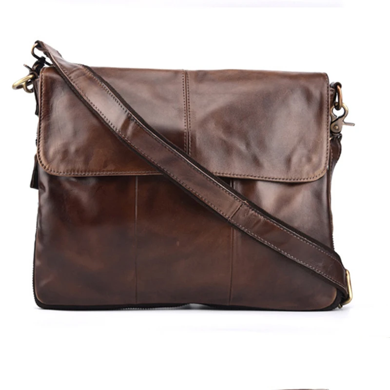 Мужская сумка слинг через плечо из натуральной воловьей кожи|bag genuine|shoulder bagscross body
