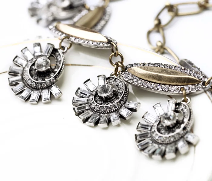 Женское винтажное ожерелье с кристаллами Uer дизайнерское нагрудником модные