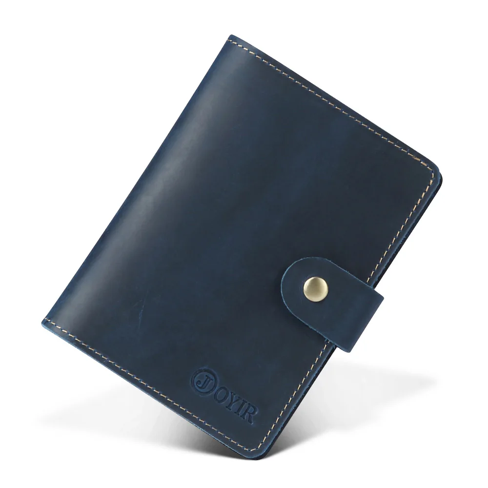 Blue JOYIR, мужской кошелек для паспорта, натуральная кожа, Обложка для паспорта, чехол, для документов, для мужчин, Т-держатель, для вождения, кредитный кошелек для мужчин, кошелек - Цвет: Blue