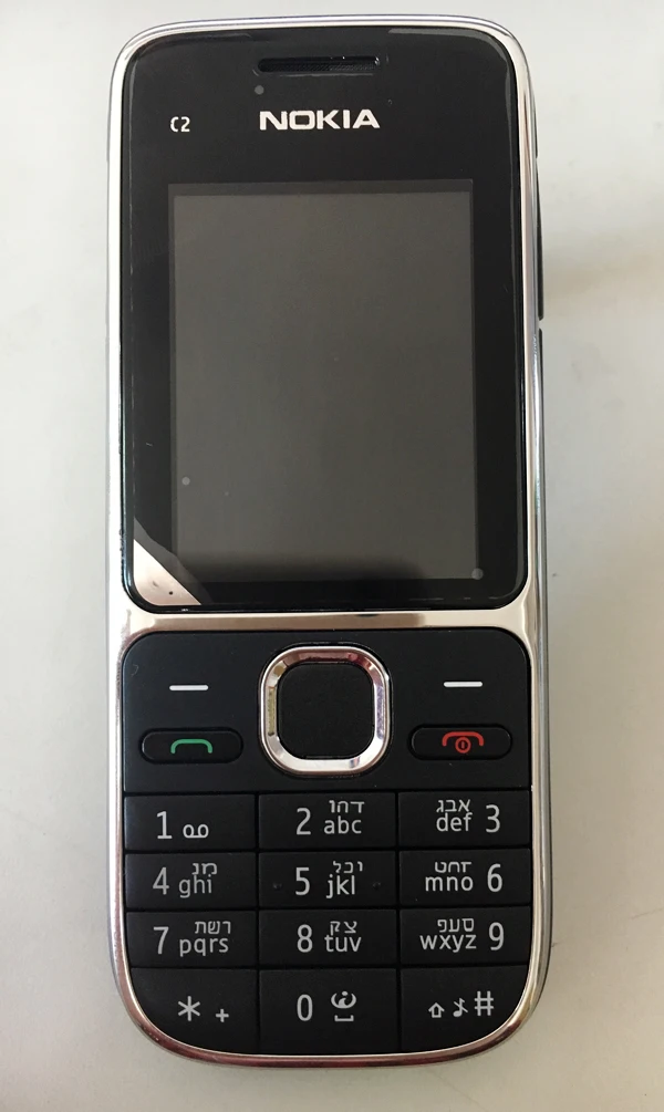 black Hebrew keybad Nokia C2 C2-01 разблокированный GSM мобильный телефон восстановленные сотовые телефоны - Цвет: black Hebrew keybad