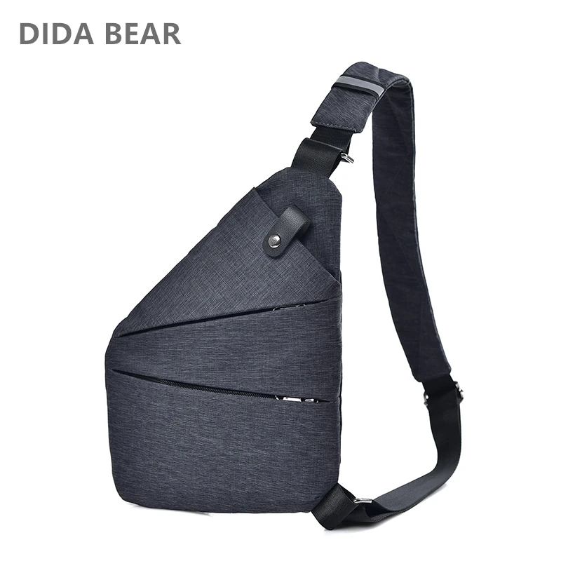 

Сумка на одно плечо DIDA BEAR Мужская, нейлоновая Водонепроницаемая Сумочка через плечо с защитой от кражи, Мужская нагрудная, синяя красная, на ...