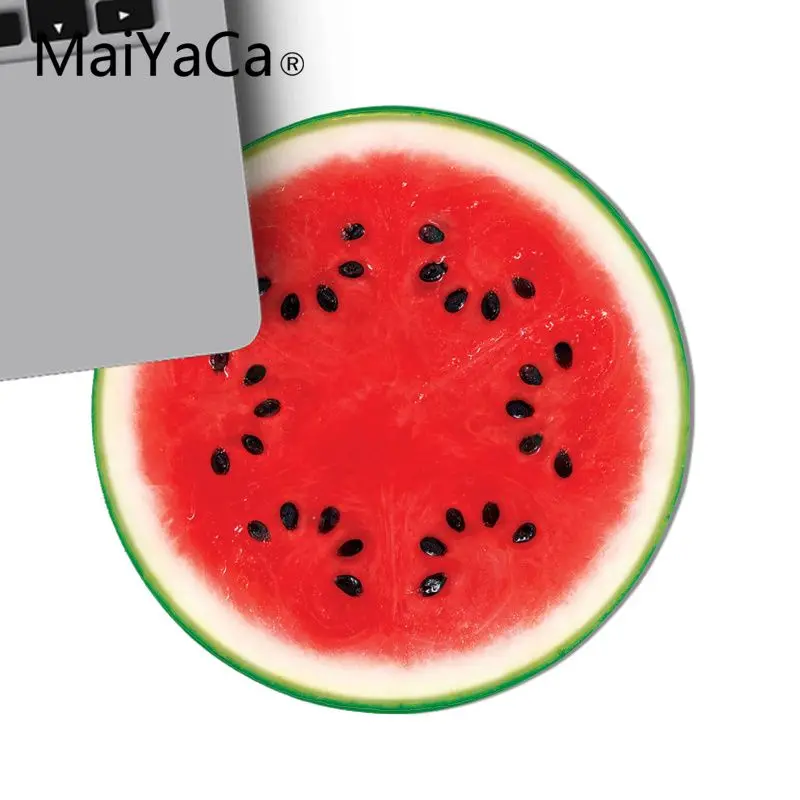 22x22cm Maiyaca Летний Фруктовый арбуз оранжевый лимон киви геймер мягкий круглый коврик для мыши планшет, коврик для мышки Противоскользящий игровой коврик для мыши 22x22 см - Цвет: 22x22cm