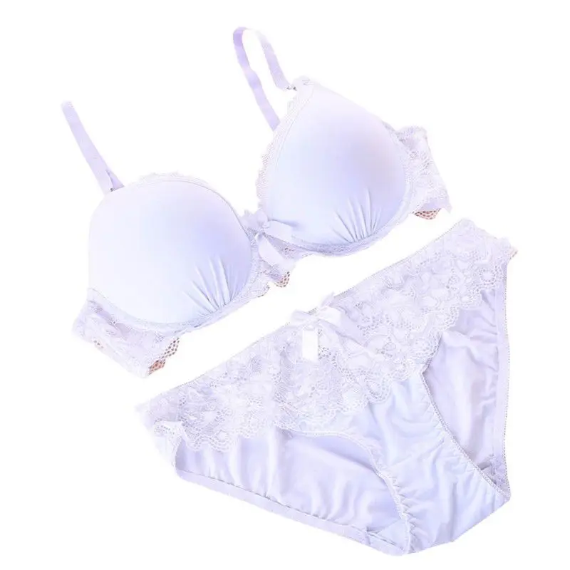 Комплект из 2 предметов роскошный однотонный кружевной бюстгальтер Короткие