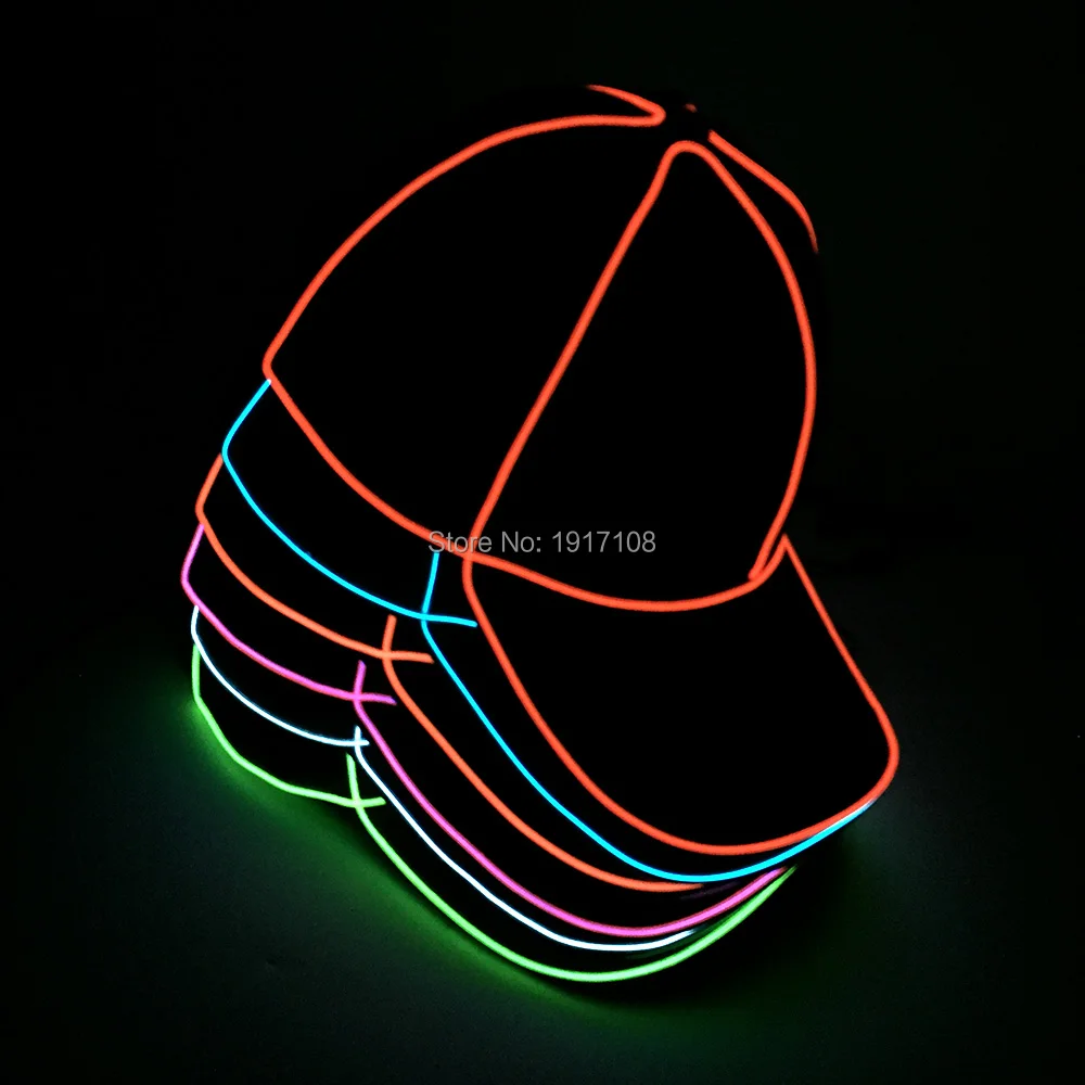 Новинка, модные, вечерние, хлопковые, Snapback, светодиодный, шапки, классный светильник, EL Wire, бейсболки для Bboy, хип-хоп шапки, товары для клуба