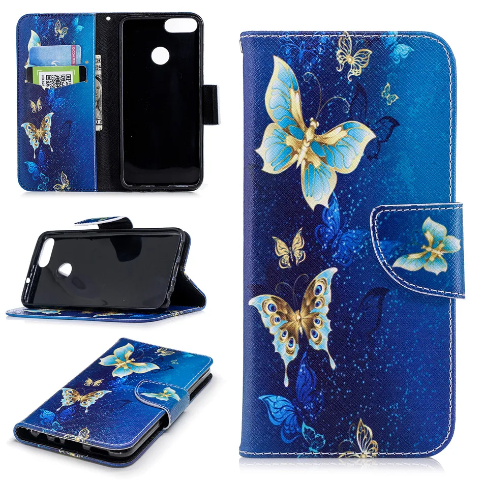 Милый чехол-книжка для телефона huawei Enjoy 7s P30 P20 P10 P9 Lite Mini Y5 II Y6 Y7 Y9 Ретро Capa кожаный чехол-кошелек D07Z