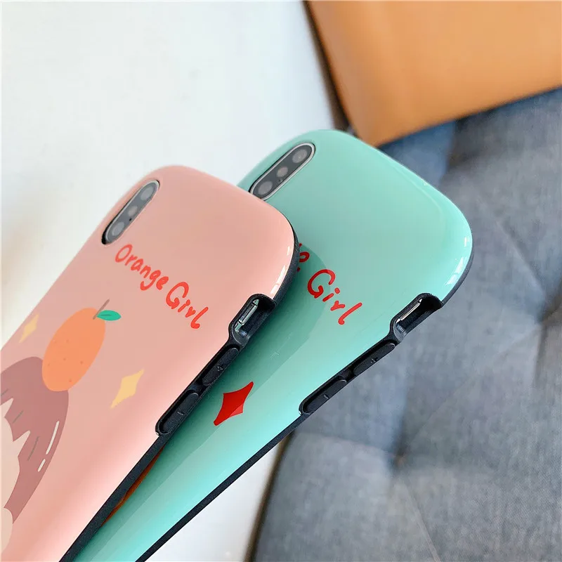 cartoon slender waist boys girls IMD Orange blue soft shell mobile phone bag For Apple iphone6 6s 7 8 Plus X XS XR MAX case |