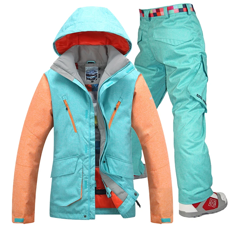 Gsou снег сноуборд куртка мужская Снежная одежда лыжная + брюки наборы